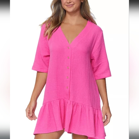 Raisins Other - Raisins Juniors' Sol Ruffled Hem Cover-Up Dress #F6